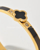Imagine Clover Gold Bangle Bracelet - chic women's accessory