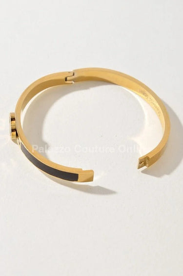 Imagine Clover Gold Bangle Bracelet - trendy women's jewelry