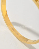 Imagine Clover Gold Bangle Bracelet - women's statement jewelry