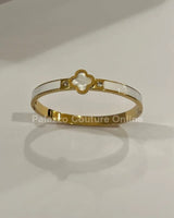 Imagine Clover Gold Bangle Bracelet - stunning piece by Palazzo Couture