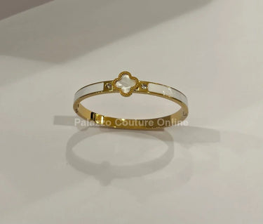 Imagine Clover Gold Bangle Bracelet - stunning piece by Palazzo Couture
