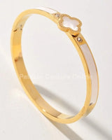 Imagine Clover Gold Bangle Bracelet - stylish accessory for every outfit