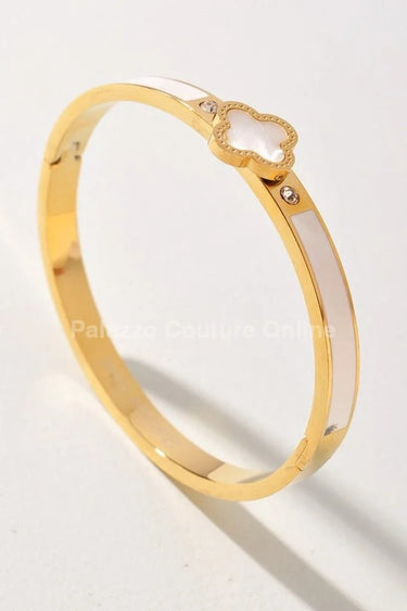 Imagine Clover Gold Bangle Bracelet - stylish accessory for every outfit