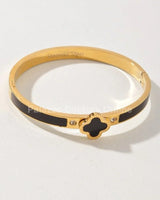 Imagine Clover Gold Bangle Bracelet - elegant piece by Palazzo Couture
