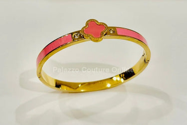 Imagine Clover Gold Bangle Bracelet for women - fashion jewelry by Palazzo Couture