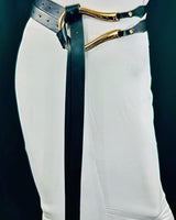 Imperial Black Waist Belt featuring sculpted gold closure