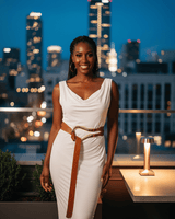 Imperial Brown Waist Belt featuring sculpted gold closure