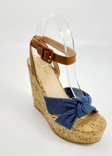 In the mood for love Wedges (Denim) - Palazzo Couture Online