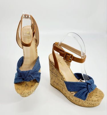 In the mood for love Wedges (Denim) - Palazzo Couture Online