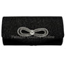 Infinity Glitter Black Bow Clutch with Rhinestone Accent for women - bag by Palazzo Couture