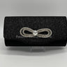 Infinity Glitter Rhinestone Bow Clutch (Black) - Palazzo Couture Online