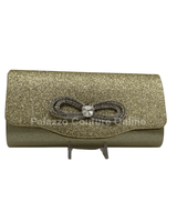 Infinity Glitter Rhinestone Bow Clutch (Gold) - Palazzo Couture Online