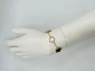 Inspiring Flowers That Last Forever Bracelet (white & Black) - Palazzo Couture Online
