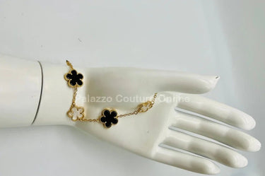 Inspiring Flowers That Last Forever Bracelet (white & Black) - Palazzo Couture Online