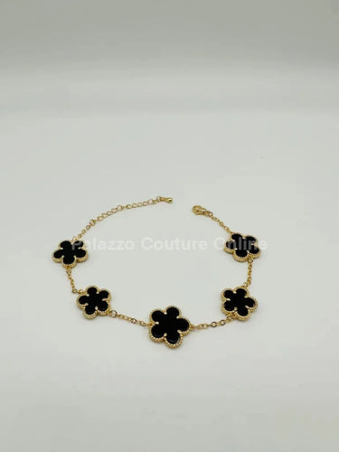 Inspiring Flowers That Last Forever Bracelet (Black) - women's statement jewelry