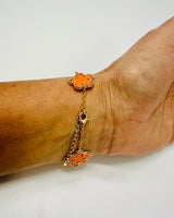 Inspiring Flowers That Last Forever Bracelet (Orange) - women's statement jewelry