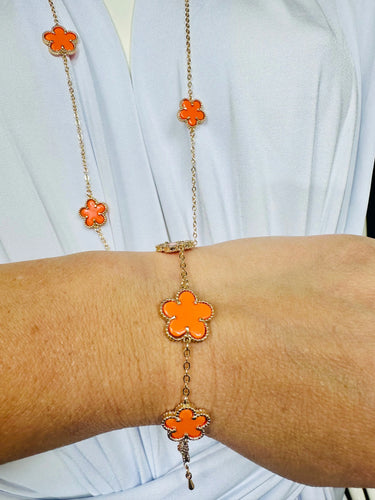 Inspiring Flowers That Last Forever Bracelet (Orange) - stylish accessory for every outfit
