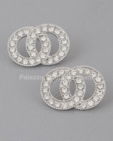Interlock Jeweled Stud Earrings - Palazzo Couture Online