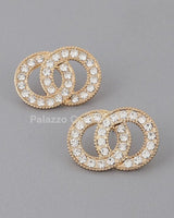 Interlock Jeweled Stud Earrings - Palazzo Couture Online