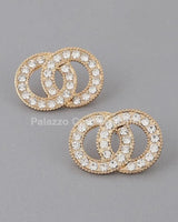 Interlock Jeweled Stud Earrings for women - fashion jewelry by Palazzo Couture