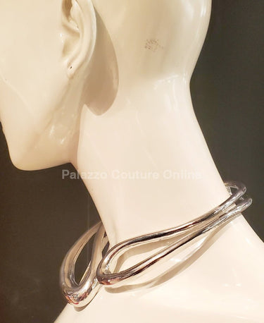 Interwise Metal Necklace (Silver) - Palazzo Couture Online