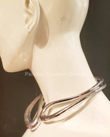 Interwise Metal Necklace (Silver) - women's statement jewelry