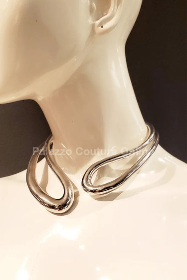 Interwise Metal Necklace (Silver) for women - fashion jewelry by Palazzo Couture