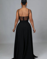 I’m So Into You Black Jumpsuit with Lace and Sheer Bodice Detail - trendy women's jumpsuit