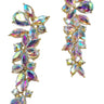 Iridescent crystal drop earrings with floral cascade design
