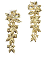 Iridescent Cascade Drop Evening Earrings with layered crystal flowers