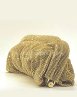 Irina Flow Mesh Bolero Style Clutch (Gold) - Palazzo Couture Online