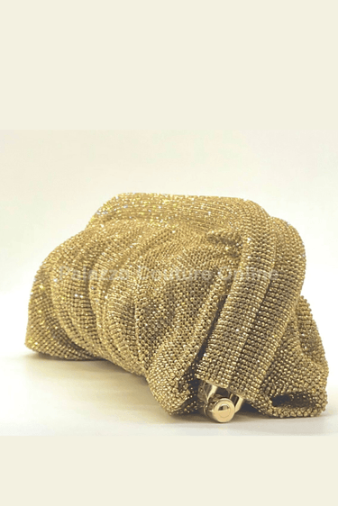Irina Flow Mesh Bolero Style Clutch (Gold) - Palazzo Couture Online