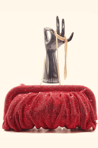 Irina Flow Mesh Bolero Style Clutch (Red) - Palazzo Couture Online