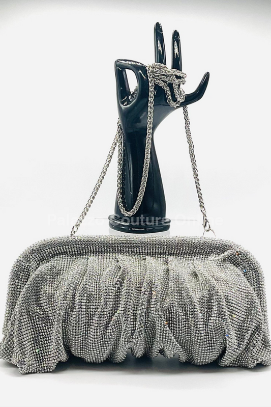 Irina Flow Mesh Bolero Style Clutch (Silver) Silver / 5’×6’ Hand Bag