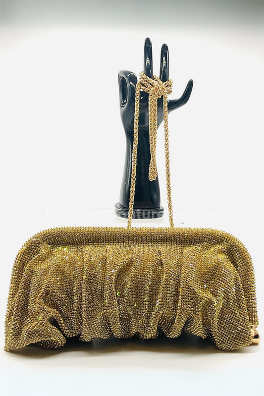 Irina Flow Mesh Bolero Style Clutch (Silver) Gold / 5’×6’ Hand Bag