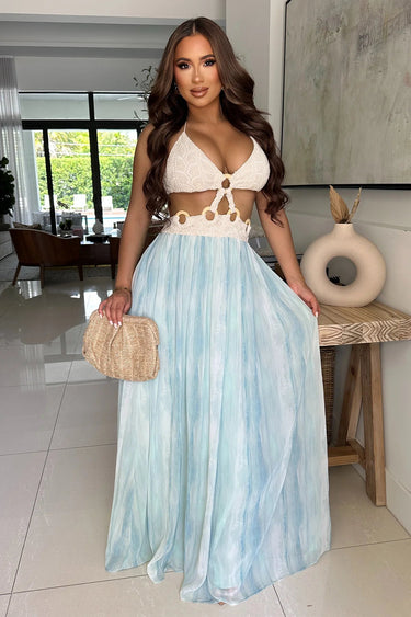 Island Bloom Crochet Maxi Dress – Bluenatural - Palazzo Couture Online