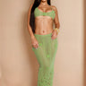 Island Bloom Knit Skirt Set - Green - Palazzo Couture Online