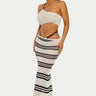Island Rhythm Crochet 2-Piece Set Skirt Set - white/Black front view showing complete two piece skirt set