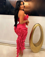 It Girl Midi Dress (Pink) - Palazzo Couture Online