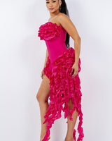 It Girl Midi Dress (Pink) - Palazzo Couture Online