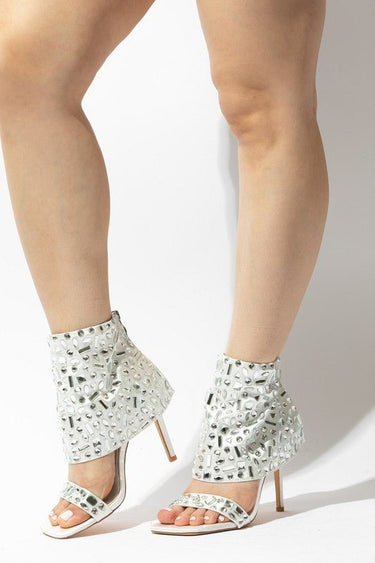 J Lo Crystal Noir Stilettos (white) - Palazzo Couture Online