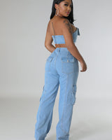 Jances Pant Set (Denim) - Palazzo Couture Online