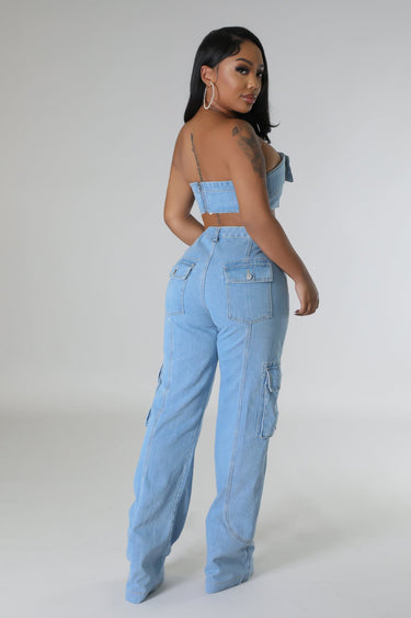 Jances Pant Set (Denim) - Palazzo Couture Online