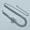 Jazmin Heart Rhinestone Chain Belt (Silver) - Palazzo Couture Online