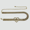 Jazmin Heart Rhinestone Chain Belt (Gold) for women - fashion belt by Palazzo Couture