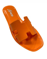 Jelli 105 Vibrant Luxe Slides Easy Wear Orange - front view