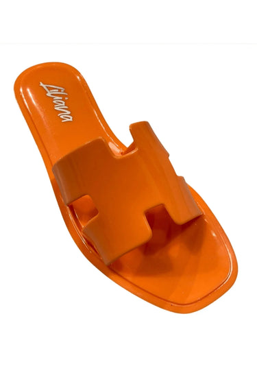 Jelli 105 Vibrant Luxe Slides Easy Wear Orange - front view