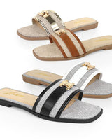 Women’s black slide sandals with cushioned sole – Joey Elegance