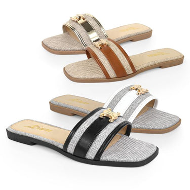 Women’s black slide sandals with cushioned sole – Joey Elegance