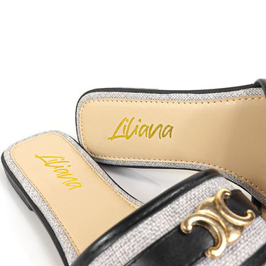 Joey black elegance sandals – minimalist double-strap slip-ons